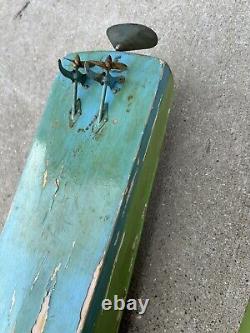 Vintage Wooden Battery Powered Toy Boat Inboard Motor As-Is For Parts Or Repair