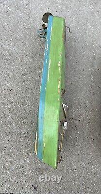 Vintage Wooden Battery Powered Toy Boat Inboard Motor As-Is For Parts Or Repair