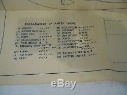 Vintage Wooden Boat Model Tmy Japan, Parts And Instructions, As Is