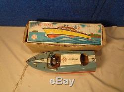 Vintage Wooden Boat Motor & Box Battery Operated SOLD FOR PARTS OR RESTORATION