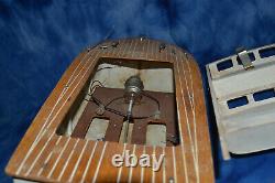 Vintage Wooden Japanese Model Boat For Parts Or Repair