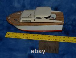 Vintage Wooden Japanese Model Boat For Parts Or Repair