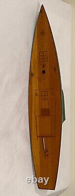 Vintage Wooden Keystone Sailboat Pond Boat Black/Green For Parts or Repair