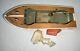 Vintage Wooden & Plastic Battery-operated Boat For Parts Only