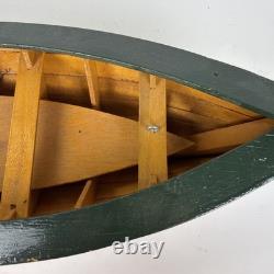 Vintage Wooden Sailboat Model Boat 15 with Stand Sails Oars Parts Repair Display