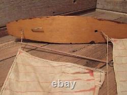 Vintage Wooden Toy Model Sail Boat Hull For Restoration Or Parts