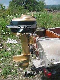 Vintage aluminum STEP-N-TRIM (Trim Tabs only) outboard Feathercraft Wood Boat