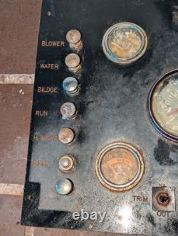Vintage boat instrument Switching Control Gauge panel For Parts
