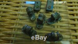 Vintage boat parts Chris Craft Pully's solid brass lot of 5