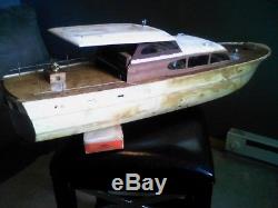 Vintage chris craft 40'' rc boat with parts electric motor yacht