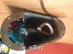 Vintage chris craft front marker light red green C-501 with mast and flag