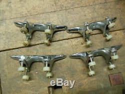 Vintage chrome finish boat cleats old watercraft docking rope tie down parts