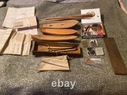 Vintage large lot wood Model Boats ships parts etc
