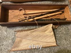 Vintage large lot wood Model Boats ships parts etc