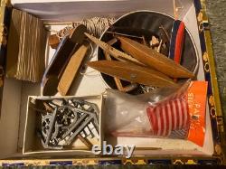 Vintage large lot wood Model Boats ships parts etc
