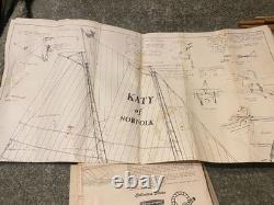 Vintage large lot wood Model Boats ships parts etc