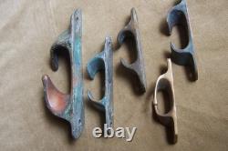 Vintage maritime-wood boats- bronze parts- 5 chocks-fairleads