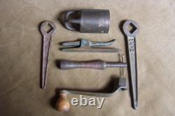 Vintage maritime-wood boats- bronze parts-wrenches-cleat-handle-end mast spar fi