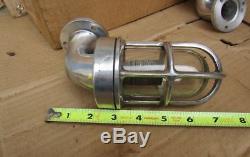 Vintage pair Aluminum Chris Craft or Yacht Boat Dome Lamps Lights NICE Finish