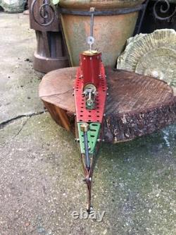 Vintage scratch built Meccano WW2 Navy battleship hand made 23 long model 1950s