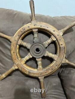 Vintage ship boat helm steering wheel, very nice Maritime Parts. 24 Offer