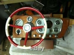 Vintage wood Boat Marine Instrument Panel Dash Gauge Cluster cruisers steering