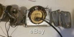 Vntg Aqua Meter 45 MPH Speedometer tach Clock Compass Light 4 Gauge Old Chrome