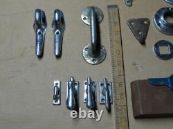 Vntg Yacht Boat Trim Parts Lot Most Nickeled Bronze Cleats Chocks Fittings Etc