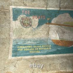 Vtg 1950s-60s Battery Operated Wooden Boat 18 Long IMP Motor Parts Repair Box