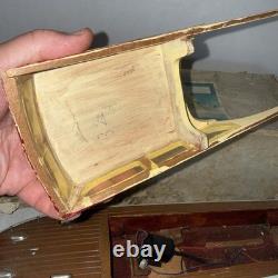 Vtg 1950s-60s Battery Operated Wooden Boat 18 Long IMP Motor Parts Repair Box