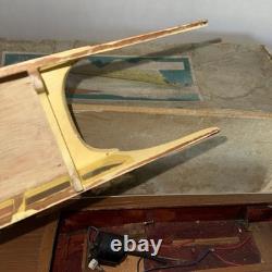 Vtg 1950s-60s Battery Operated Wooden Boat 18 Long IMP Motor Parts Repair Box