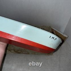 Vtg 1950s-60s Battery Operated Wooden Boat 18 Long IMP Motor Parts Repair Box