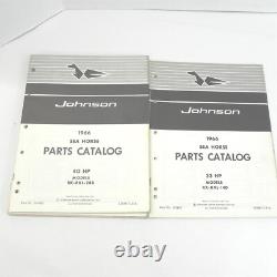 Vtg 1966 Johnson Seahorse Boat Motors Parts Catalog 20-100 Horsepower Outboard