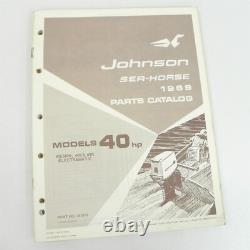 Vtg 1969 Johnson Seahorse Boat Engines Official Parts Catalog 20-115 Horsepower