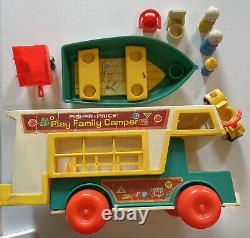 Vtg 1972 Fisher-Price Little People Play Family Camper Playset 994 Boat RV Parts