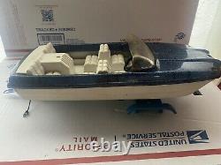 Vtg 60s Tonka Boat Trailer With Blue Sparkle Boat Needs Wheels Parts Restoration