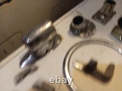 Vtg Boat Deck Cabin Parts Chrome Railing Mounts Hatch Handles Thumb Screws Perko