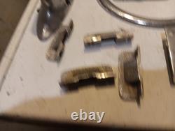 Vtg Boat Deck Cabin Parts Chrome Railing Mounts Hatch Handles Thumb Screws Perko