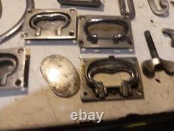 Vtg Boat Deck Cabin Parts Chrome Railing Mounts Hatch Handles Thumb Screws Perko