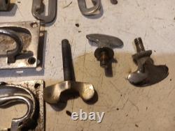 Vtg Boat Deck Cabin Parts Chrome Railing Mounts Hatch Handles Thumb Screws Perko