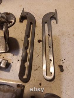 Vtg Boat Deck Cabin Parts Chrome Railing Mounts Hatch Handles Thumb Screws Perko