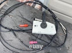 Vtg Boat OMC Evinrude Johnson Remote Control box Cables KEY Parts Shifter