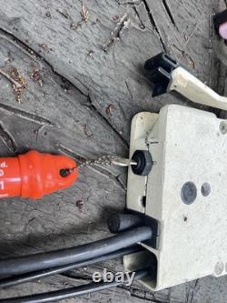 Vtg Boat OMC Evinrude Johnson Remote Control box Cables KEY Parts Shifter