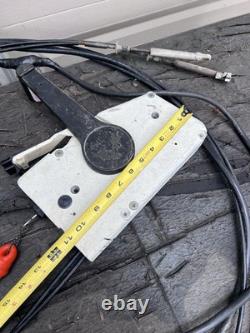 Vtg Boat OMC Evinrude Johnson Remote Control box Cables KEY Parts Shifter