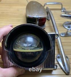 Vtg Boat Parts Speedometer Compass Sidelights Bow Chock Montgomery Ward Sea King