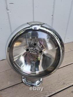 Vtg Chrome Boat Searchlight Spot Light Ship Spotlight Yacht Parts
