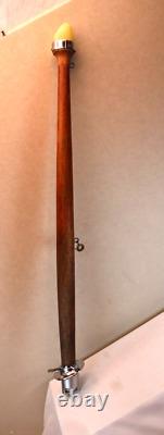 Vtg Classic Boat Parts 1960s Teakwood Flag Post with light and base 32 AS IS