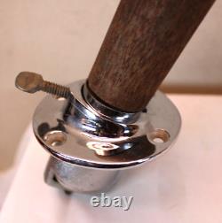 Vtg Classic Boat Parts 1960s Teakwood Flag Post with light and base 32 AS IS
