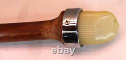 Vtg Classic Boat Parts 1960s Teakwood Flag Post with light and base 32 AS IS