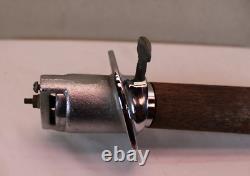 Vtg Classic Boat Parts 1960s Teakwood Flag Post with light and base 32 AS IS